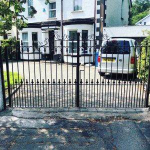 Steel driveway gate