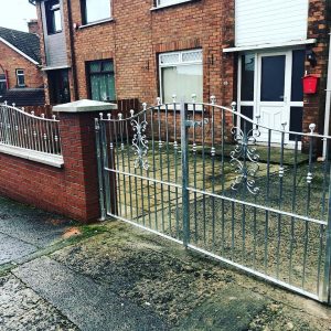 Steel fence and driveway gate