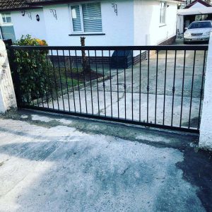 Steel sliding driveway gate